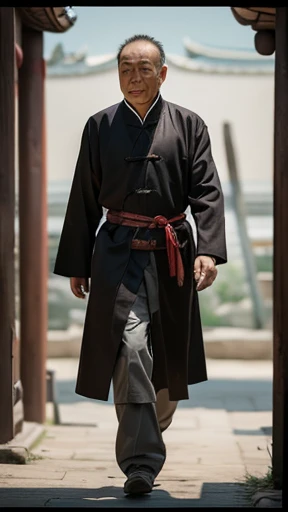 A man from ancient China walks alone