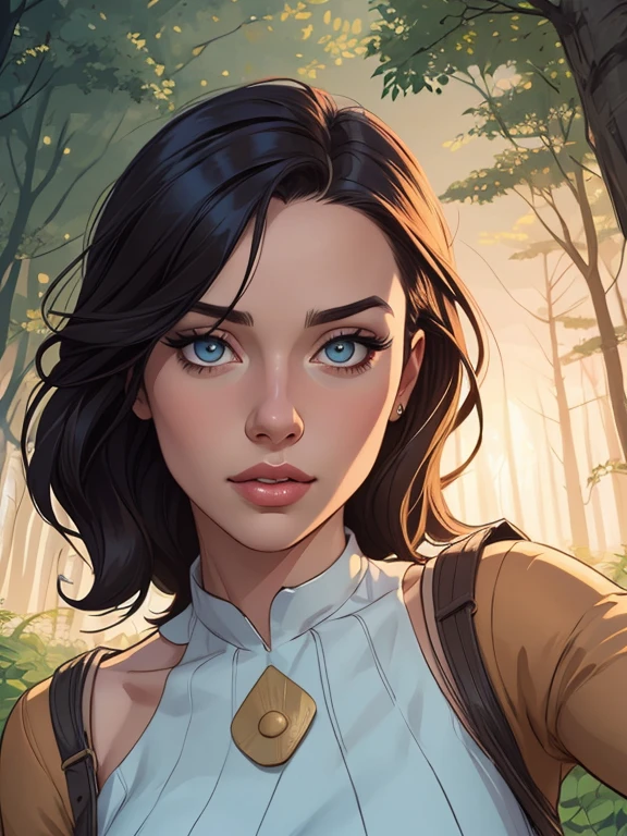 Personagem feminina Imagem de desenho animado de uma mulher .Ilustra??o estilo desenho animado, estilo de arte dos desenhos animados, estilo de arte dos desenhos animados, digital illustration style, design de personagens altamente detalhado, arte digital detalhada coragem, Forest fan art, Design de personagens de retrato, beautiful digital illustration, retrato de alta qualidade, Arte em quadrinhos, mulher jovem cabelo com transas lindas . Beautiful lined eyes Medium large bust and wonderful sexy clothes. image expression of sexual desire from waist to waist illustration