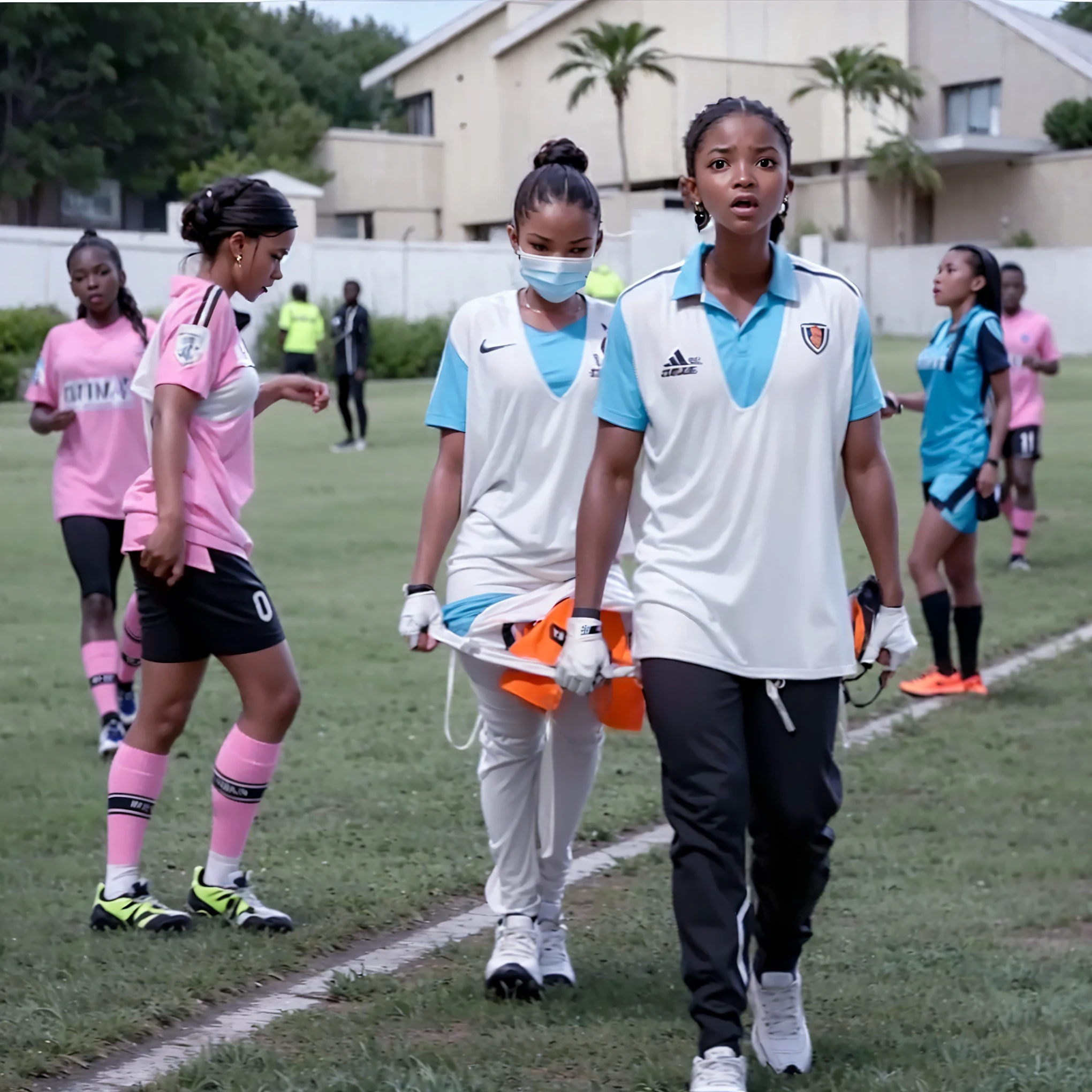 beautiful haitian girl's head with a very concerned and very angry facial expression