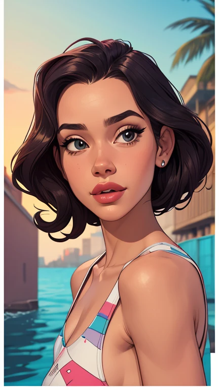 Beautiful portrait mode pose Cartoon character in dynamic pose two women together Jenna Ortega wandinha Adamms om 1,60cm on the left and together with a symmetrical body and beautiful breasts, corpo bem definido, delicado e sensual, estilo de desenho animado, digital illustration Jenna Ortega Wandinha Adams Portrait Mode
