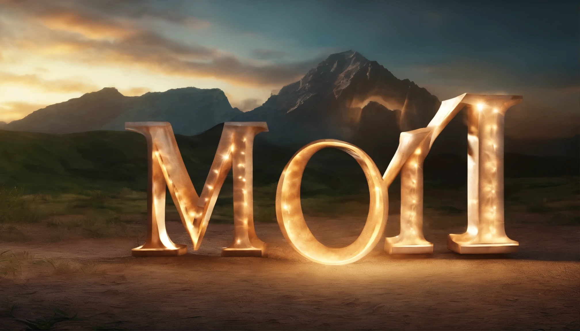 Word MOM, With 3D rendering, Made using Maya and Photoshop, highly realistic photograph, wonderful masterpiece, rupture, Photorealistic rendering, beautiful design, very realistic render, 3D static design
