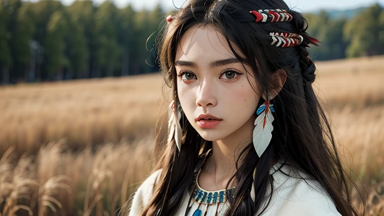 Try creating a native American woman in her own prairie with tribal attributes