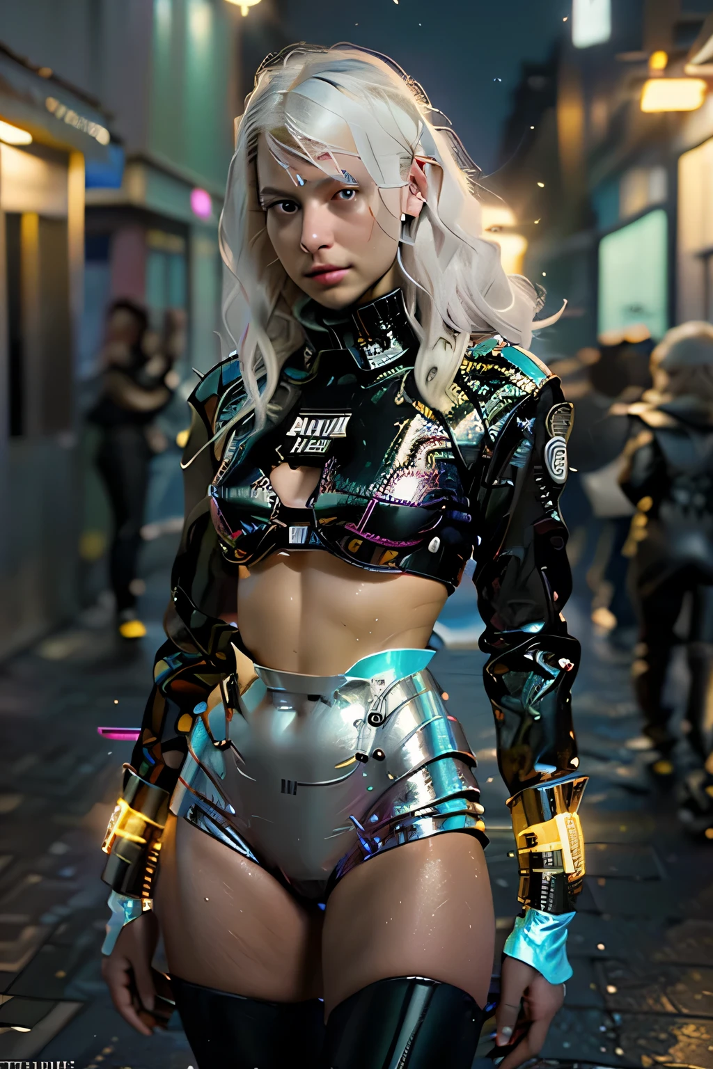 (((2 girls))),2 girls with extremely Niedlich and beautiful,(((white hair:1.35,glattes Haar,lange))),(((Licht_Gelb_Augen:1.3))),kompliziert Augen,beautiful detailed Augen,symmetrical Augen,big Augen:1.5,ebony Haut, Haut:1.5,bright Haut: 1.5,shiny Haut,very shiny Haut,shiny body,plastic glitter Haut,exaggerated shiny Haut,shiny Haut like ebony,illuminated Haut, wet legs))),(detailliertes Gesicht)), Niedlich,nuttig,seductive,erotisch, aufreizende Kleidung,show Haut, (ein Rave-Outfit tragen:1.3,Rave-Kleidung,halbnackt,mit wenig Kleidung),((Nasse Kleidung,kompliziert outfit,kompliziert clothes)), (dynamische pose:1.0),nur konzentrieren,ashamed,(zentriert,An die Abmessungen anpassen,Drittelregel), Cyberpunk-Stadt am Meer bei Nacht,5,Nachtzeit, sternenklare Nacht, Kosmos,(ultradetailliert, extrem detailliert), (fotorealistisches Kunstwerk:1.37),(extrem detailliert CG unity 8k wallpaper),((Synthwave-Hintergrundthema)),(((Leuchtende Farben))),(Meisterwerk),(best quality),perfekt gerendertes Gesicht,perfekte Gesichtsdetails,realistisches Gesicht,fotorealistisch,analoger Stil,((kompliziert detail)),(((Realismus))),