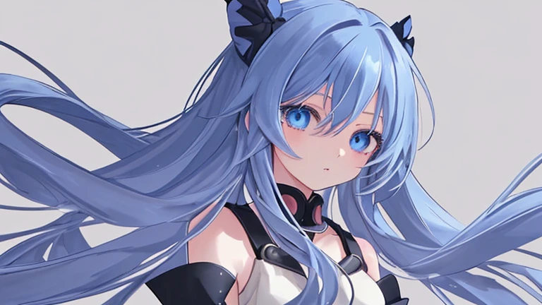 Anime Style,highest quality, masterpiece,Long Hair, blue eyes, Upper Body,One girl, Flowing Hair