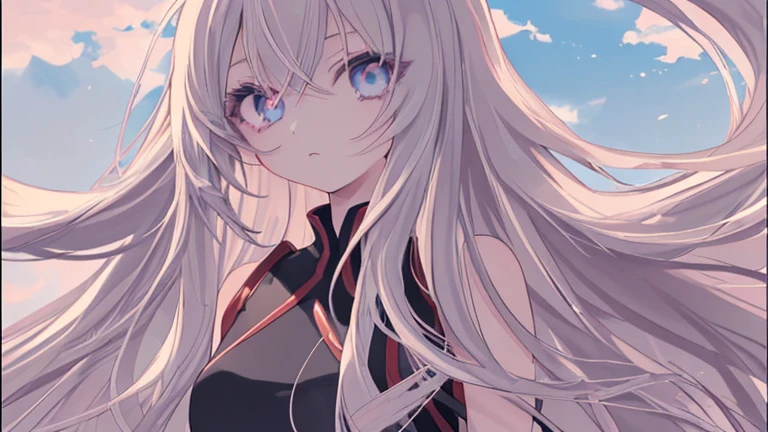 Anime Style,highest quality, masterpiece,Long Hair, Beautiful eyes, Upper Body,One girl, Flowing Hair