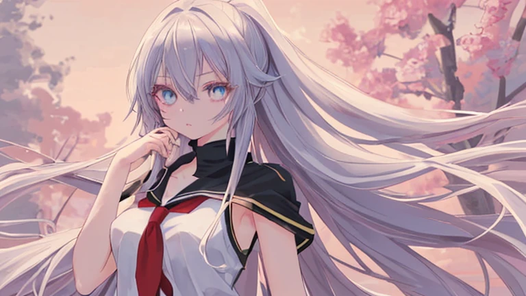 Anime Style,highest quality, masterpiece,Long Hair, Beautiful eyes, Upper Body,One girl, Flowing Hair