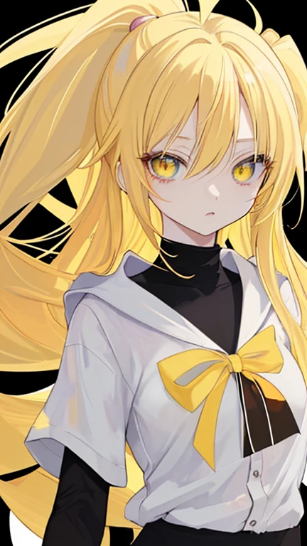 Anime Style,highest quality, masterpiece,Yellow Hair, Beautiful eyes, Upper Body,One girl,Simple Background