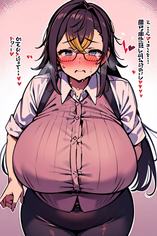 Big Breasts,Glasses,tears,blush,Drooling,Sweaty,Plump,Crying face