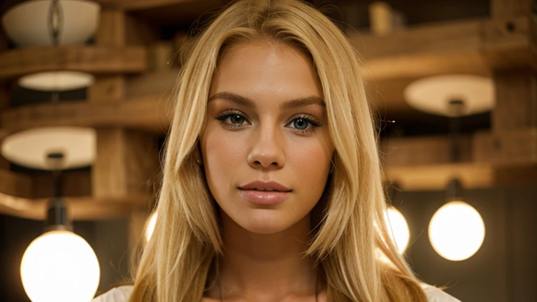 Blonde haired model woman