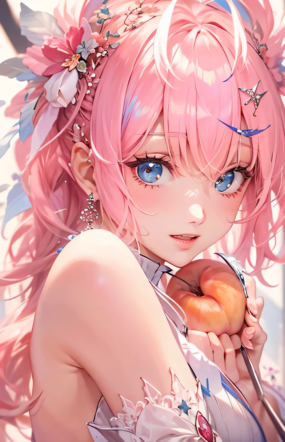 ((highest quality)), ((masterpiece)), (Get used to it), Perfect Face , beautiful girl , peach ,