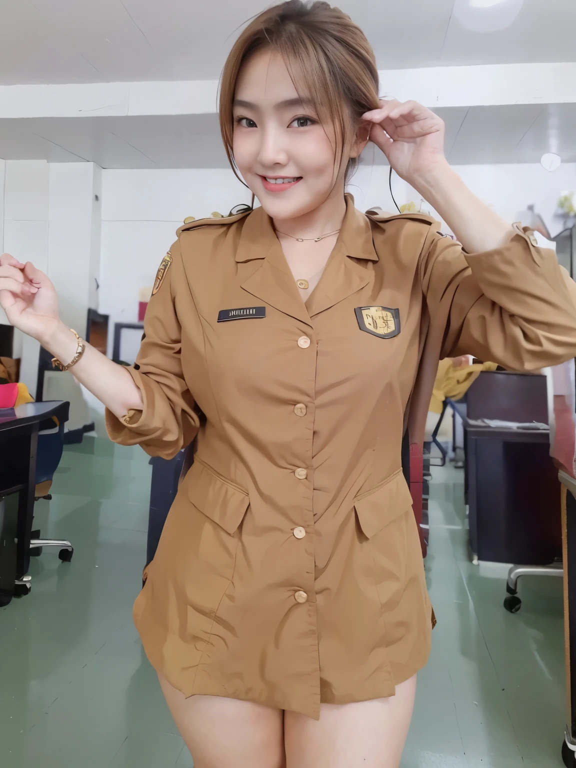 Thick legs、,Embarrassing,Big thighs, High-definition 8K raw photo, Best Cinematic Quality,Big Breasts、smile、Genuine 、Cute school girl、big breasts、 open legs,, Sexy Swimwear、No makeup、