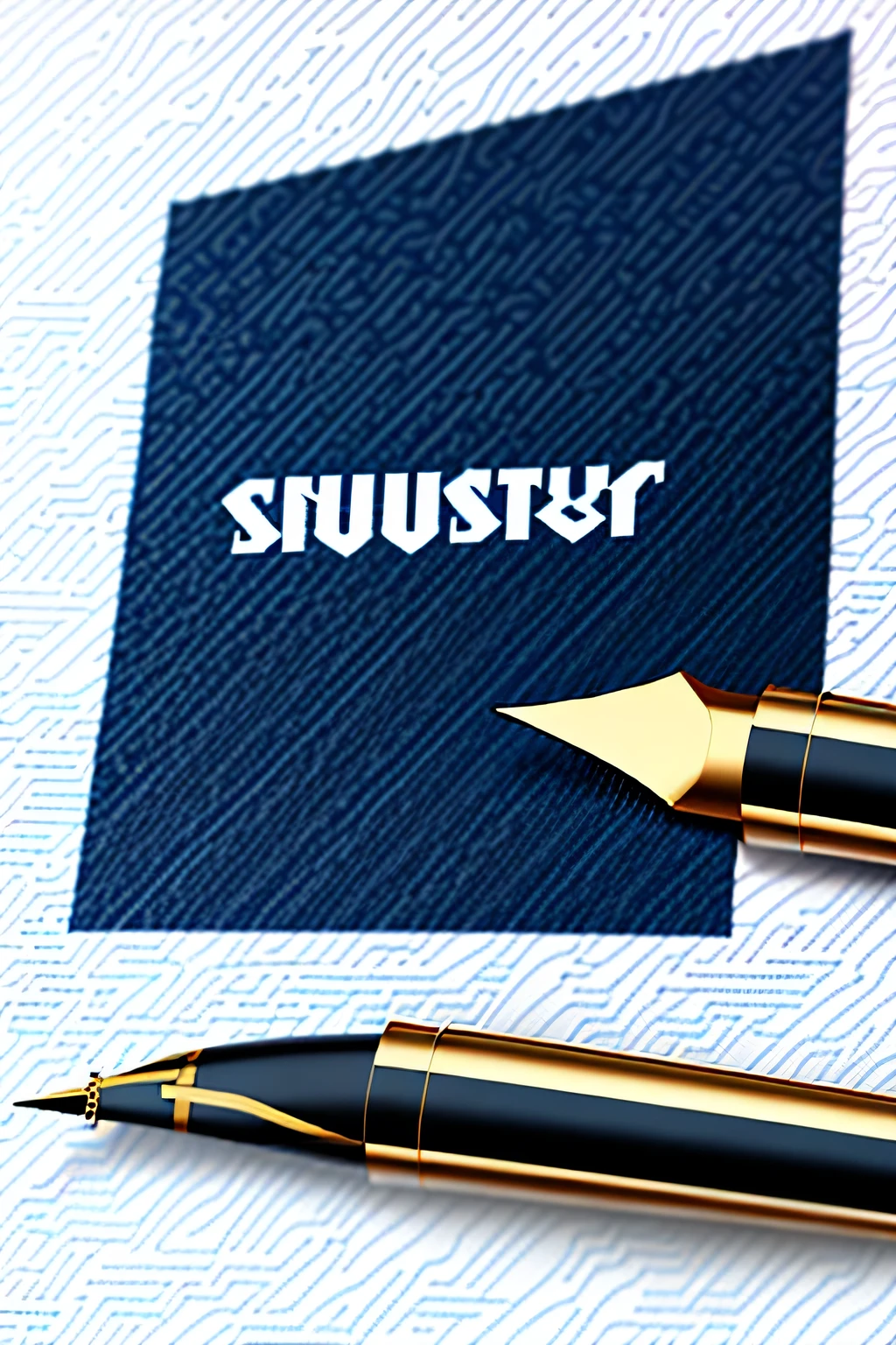 （Logo Design，White background，Word Source Studio，Fountain pen nib，Navy blue）

