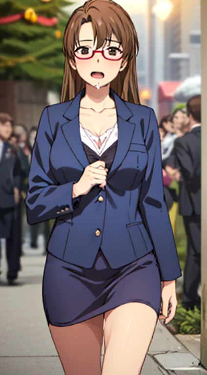 ((((Perfect Anatomy, Very detailedな肌)))), 1 girl, Japanese, ************, Shiny skin, Large Breasts:0.6, avert your eyes, Take in the view,, 
Beautiful Hair, Beautiful Face, Beautiful fine details, (Long Hair:1.7, Half Up:1.5), 
Beautiful clavicle, Beautiful body, Beautiful breasts, Beautiful thighs, Beautiful feet, Baby Face, Mole under the eye, 
((long-sleeved white shirt with collar and buttons, (Beautiful dark blue suit vest:1.4, dark blue micro mini pencil skirt:1.4)), Mid Boots), Wet crotch, Captivating thighs, Camel Toe, ((Animal Collars)), 
((Pee leak:1.9, Leaking poop:1.3)), 
((Ahegao, Embarrassing, Drooling, Please open your mouth wide)), (((walking, Adult toys in panties), female masturbation, Abused, Inserting an Object, vibrator)), 
(Beautiful views), winter, Midnight, hokkaido, Sapporo, The smell of the park, crowd, Christmas, Christmas tree, illumination, TV Tower, snow, snowfall:1.7, Frozen Weather, Frost, 
(8k, highest quality, Masterpiece​:1.2, Very detailed), (Realistic, photoRealistic:1.3), Beautiful illustrations, Cinema Lighting,