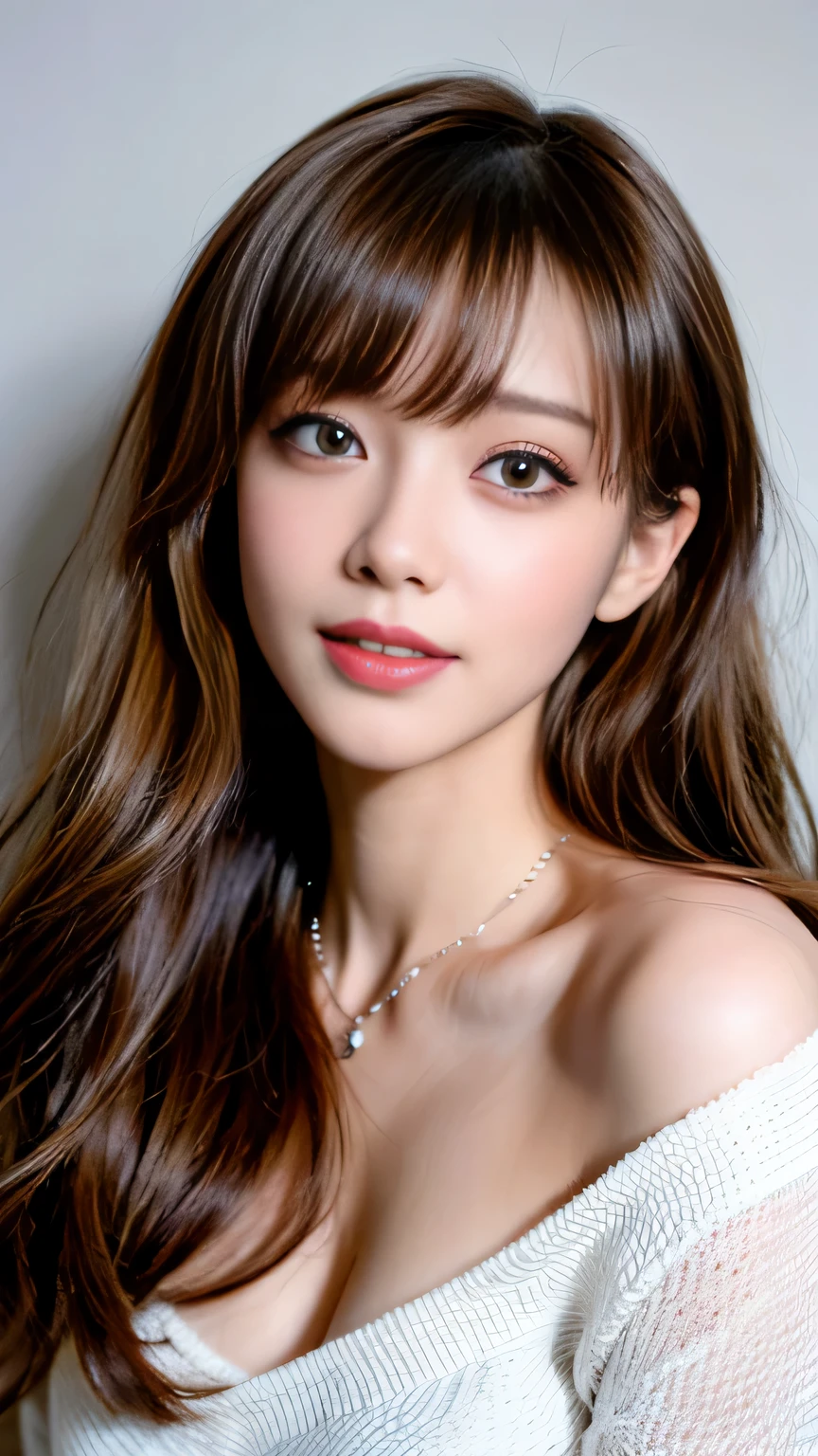 Full body angle、((highest quality、8K、Masterpiece: 1.3))、concentrate: 1.2、Cute Girl 1、Nipple erection、Full body angle、Braless walk、Perfect beauty: 1.4、Striped drop shoulder sweater: 1.2、Long sleeve、Randall Color、Comics&Text Graphics、Black ruffle trim drawstring zip blouse、1.1、Highly detailed face and skin textures、fine grain、double eyelid、Whitening skin、highest quality、Ultra-high resolution、you、One girl、one person、_Shiny skin、Iris、necklace、 ((Brown_length_Wavy_hair)),(lips))、eyelash、bangs、process、Correction、Shine、pores、Skin type、Big Breasts、smile、lively、