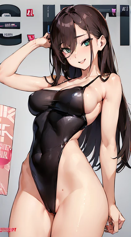 a 23 years old mature woman、(ultra high resolution, 8K RAW photo, photo realistics, weak outline:1.3, clear focus), best qualtiy, natural lighting, field depth, (Bright pupils, detailed beautiful eyes, high detailed face), Red lip, (tight focus:1.2, from below), sexy posing, seductive smiling, Cinematic lighting, Perfect, High resolution skin:1.2, Realistic skin texture, body tired from sports, a small face、beautiful-makeup、long Hair、dark brown hair, Amazing Cleavage, thin waist, big ass, Raised sexy, big breast: 1.2 posed cleavage、thin pubric hair,(real beautiful Pussy), off shoulders、Sportsbra、real nude,(sexy hip magazine cover:1.8), Extreme details, Ultra-realistic materials, narrow waist, (with sparkling eyes and a contagious smile:1.2),looking at Viewer,