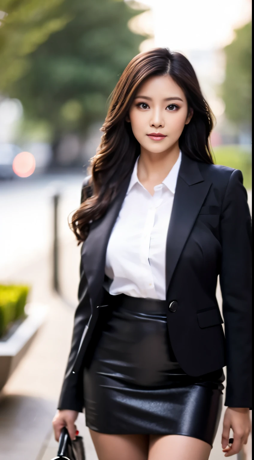 4k,8k,16k,32k, high resolution, realistic, photorealistic, RAW photo, ultra realistic photo, Best Quality, High Quality, Face Focus, java woman, 30 years old, women business black suit, big breasts, black very tight business skirt , black super mini skirt, sexy, big thighs, big butt, frontal, full body photo, Clhassroom, Sony