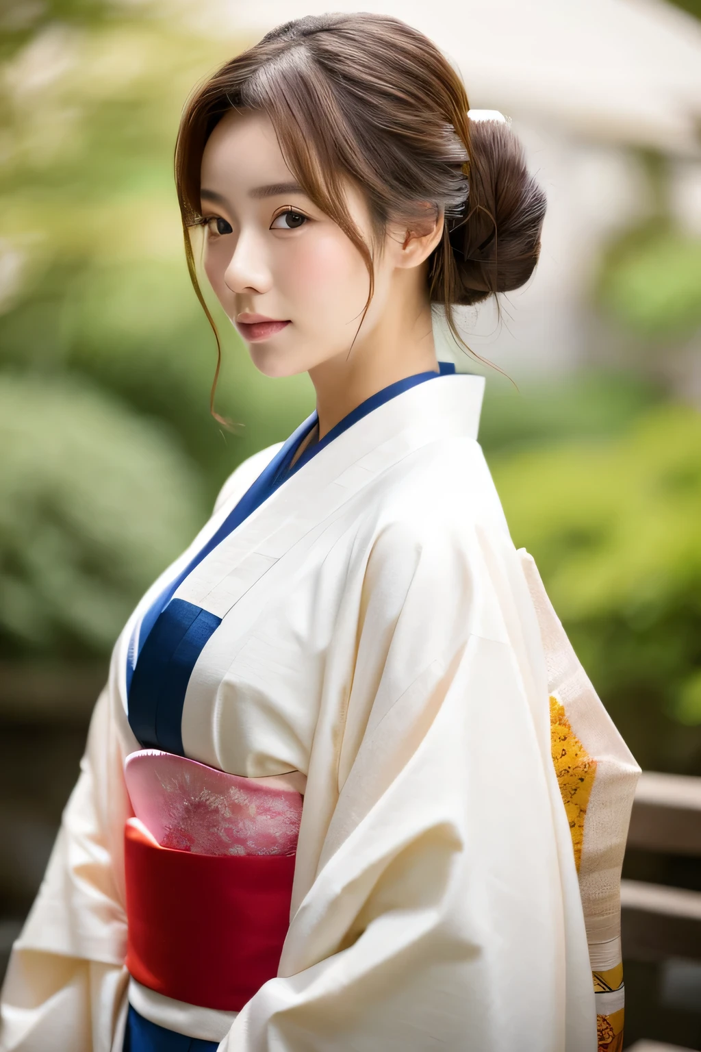 Cream kimono Brown hair Hair Up A woman wearing a kimono 18-year-old Japanese woman Japanese woman Japanese kimono in kimono wear Kimono Japanese model traditional Japanese Traditional beauty Japanese wear Kimono beautiful south Portrait of a beautiful geisha Beautiful Japanese The Imperial Family's Wear Kimono White background Photo shoot in a photo studio Do not wear hair accessories Age: 18-year-old Portrait Style