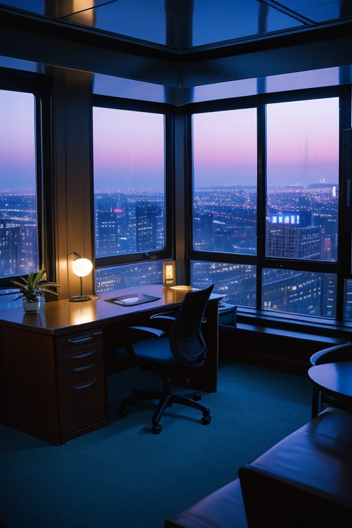 High floor corner room Large windows on the south and west sides Desk and houseplants The view is like being in an airplane cockpit Futuristic Youth Room Enjoy the magnificent night view