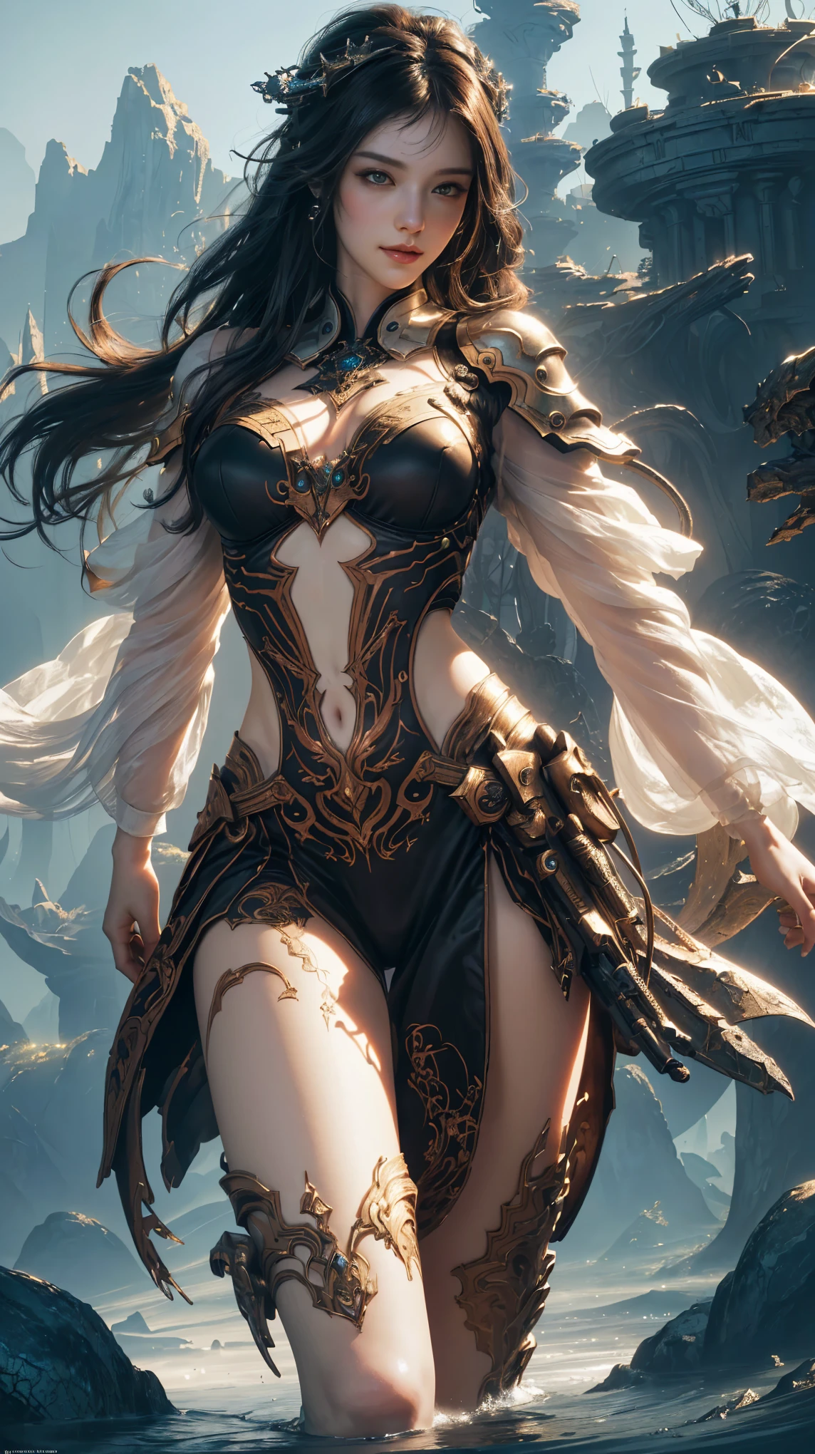 masterpiece, best quality, (extremely detailed CG unity 8k wallpaper), (best quality), (best illustration), (best shadow), absurdres, realistic lighting, (Abyss), beautiful detailed glow, art by PeterMohrBacher,