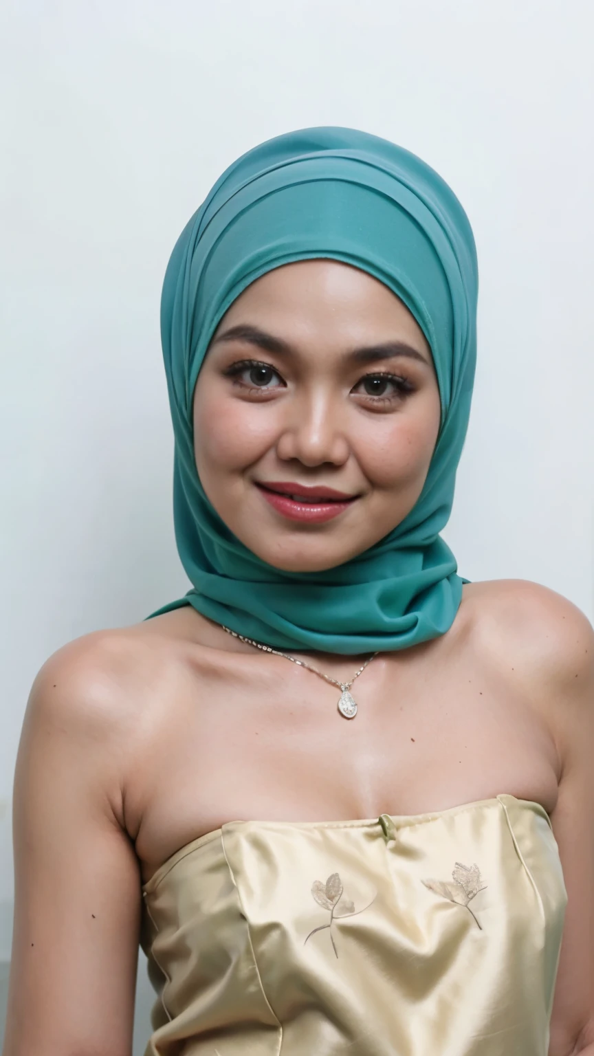 (from behind up) seductive pose, ((Flat Chest:1.4)), (Happy smile), (((HIJAB MALAY GIRL))), masutepiece, High quality, UHD 32K, Realistic face, Realistic skin feeling , A Japanese Lady, 58 years old matured lady, , Very cute and baby-like face, (((FLAT CHEST))), (Night time at forest), ((look In front at the camera and SADNESS)), (((GREEN FLUORESCENT & GREEN FLUORESCENT))), (((CUTE GIRL))), ((GREEN FLUORESCENT LIPS)), ((Floral Pattern)) little ((wearing pastel lace strapless)), dark night background , black forest night, horror scary place,