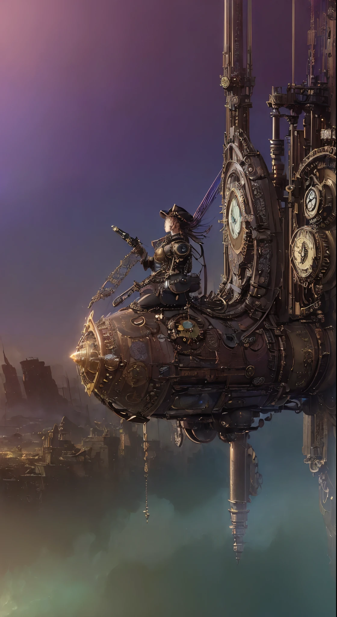 ((dream-like、Surreal、Steampunk anime RPG scenario:1.4)、Highly detailed artistic illustration、(highest quality:1.3)、(masterpiece:1.2)、(Photorealistic:1.0)、Atmospheric steam and mechanical textures、(Ethereal:1.2)、(beautifully detailed:1.1)、(Steampunk Dreams:1.1)、(Inspired by anime:1.1)、(RPG elements:1.0)、(Surreal環境:1.0)、(detailed character design:1.1)、(Vibrant color palette:uninhabited space