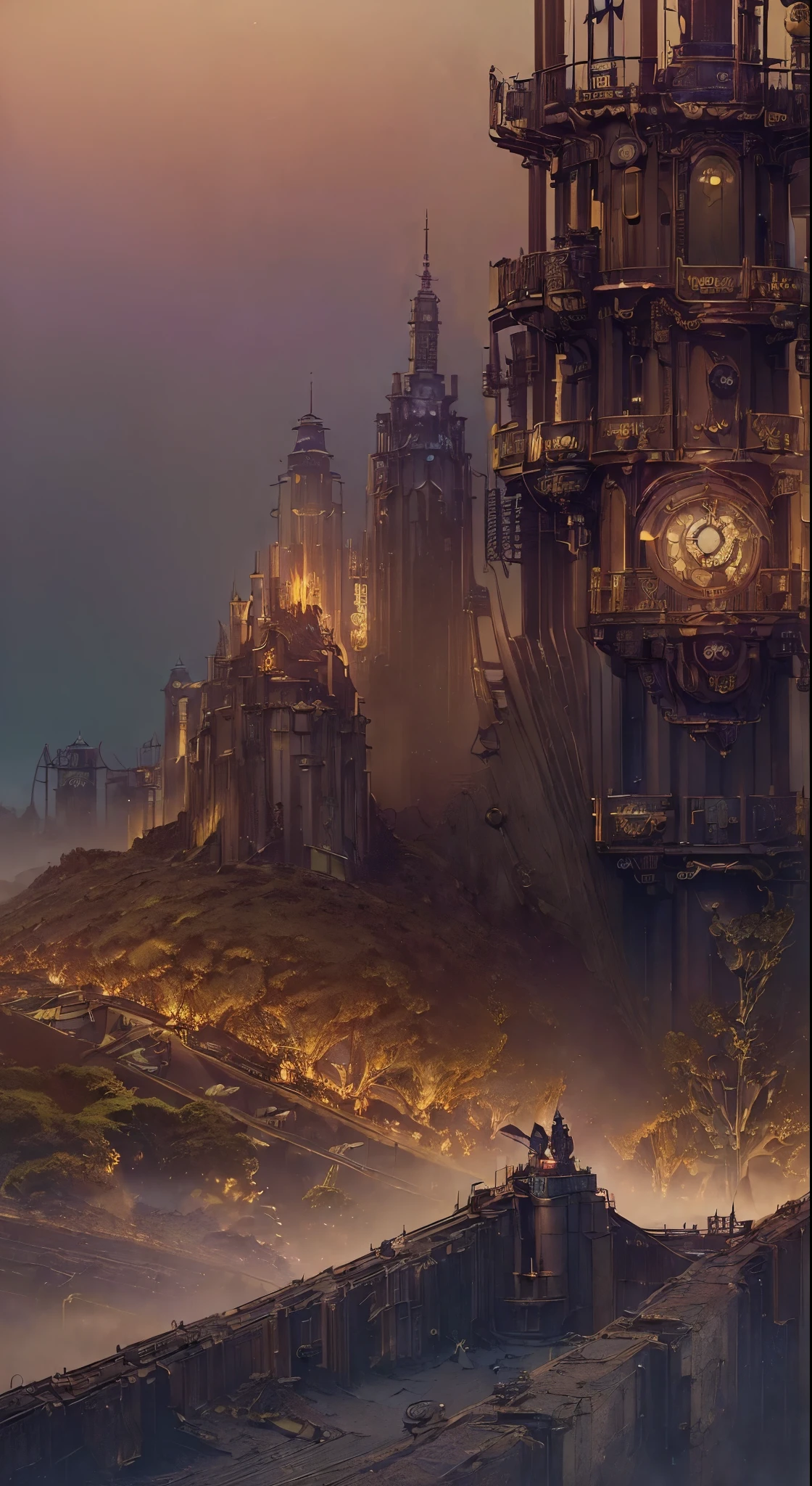 ((dream-like、Surreal、Steampunk anime RPG scenario:1.4)、Highly detailed artistic illustration、(highest quality:1.3)、(masterpiece:1.2)、(Photorealistic:1.0)、Atmospheric steam and mechanical textures、(Ethereal:1.2)、(beautifully detailed:1.1)、(Steampunk Dreams:1.1)、(Inspired by anime:1.1)、(RPG elements:1.0)、(Surreal環境:1.0)、(detailed character design:1.1)、(Vibrant color palette:uninhabited space