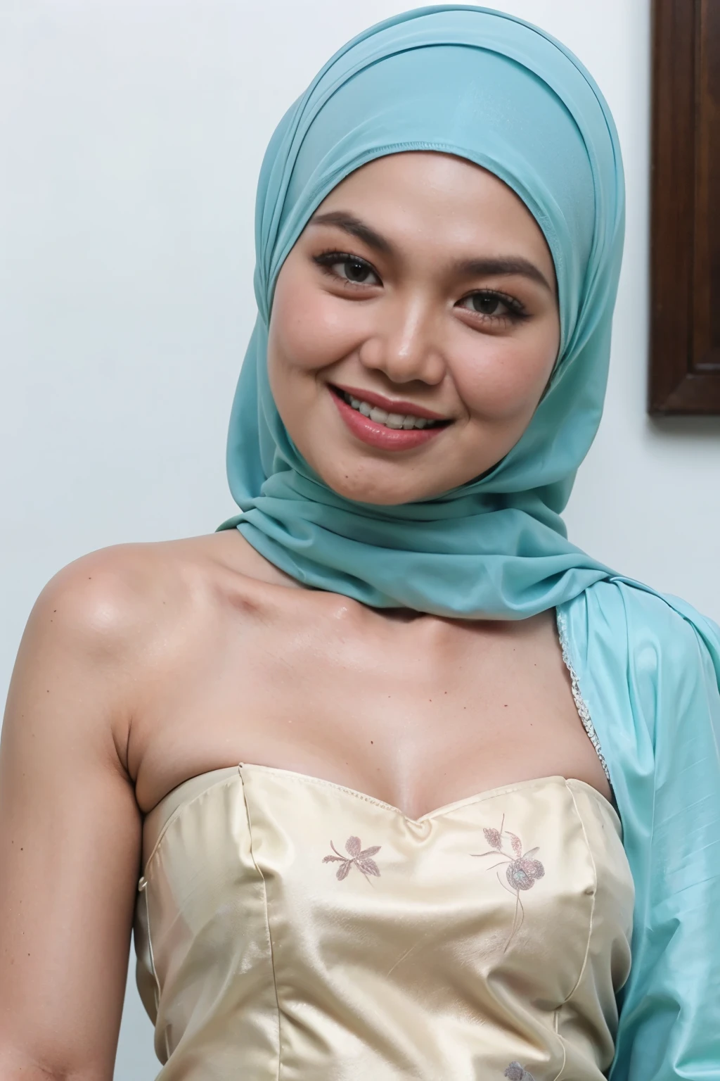 (from behind up) seductive pose, ((Flat Chest:1.4)), (Happy smile), (((HIJAB MALAY GIRL))), masutepiece, High quality, UHD 32K, Realistic face, Realistic skin feeling , A Japanese Lady, 58 years old matured lady, (((FLAT CHEST))), (Night time at forest), ((look In front  at the camera and SADNESS)), (((GREEN FLUORESCENT & GREEN FLUORESCENT))), (((CUTE GIRL))), ((GREEN FLUORESCENT LIPS)), ((Floral Pattern)) little ((wearing pastel lace strapless)), dark night background , black forest night, horror scary place,