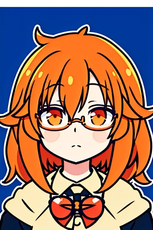 anime,1 anime girl,(((wearing glasses))),solo,masterpiece,best quality, 1girl, orange hair, short hair,cute