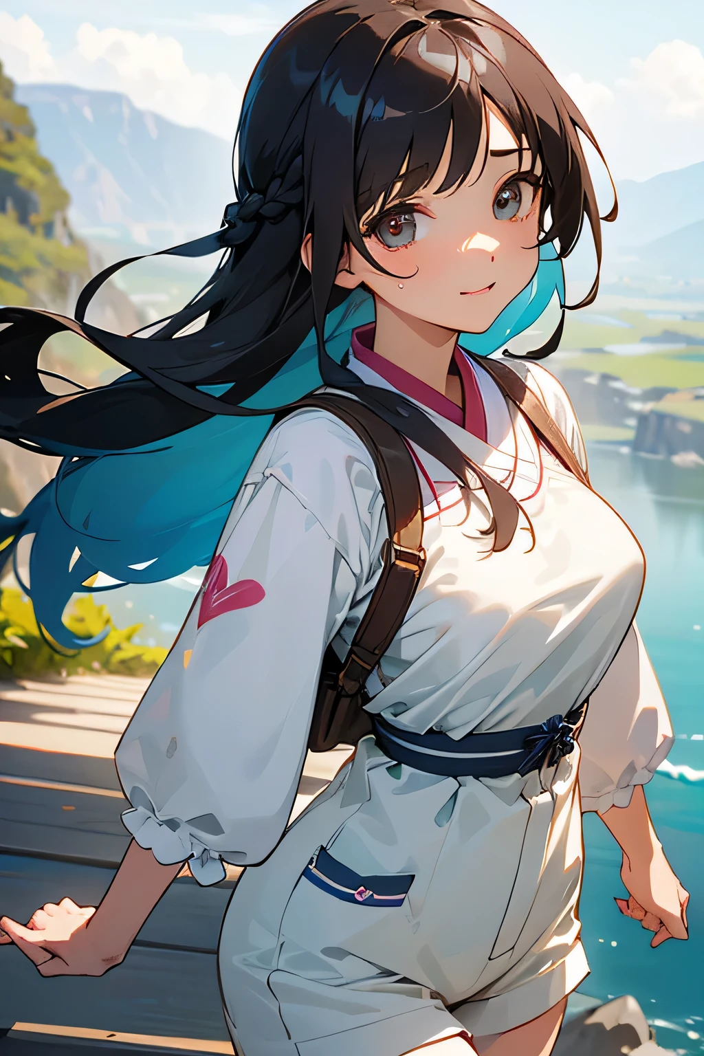 highest quality、High resolution、Detailed Background、(Beautiful face in every detail:1.4)、Anatomically correct、(Draw the usual number of fingers:1.2)、Detailed facial expressions、Detailed eyes、Detailed eyes、Beautiful, smooth skin、Teenage beauty、(Huge breasts:1.2)、(Highly detailed face:1.4)、Perfect body line、
cute hair color、Brown Hair、Black Hair、braided bob、Braided long hair、Wavy Hairstyle、well-groomed eyebrows、Cute gestures、Walking in the air、A little excited expression、A happy look、Cowboy Shot、
(Three beautiful girls enjoying the thrill of walking in the air:1.5)、
Walking in the air is an activity where you walk on elevated walkways and suspension bridges.、
Access a walking space set up at an elevated location、
They continue to hold hands while walking in high places to show a sense of security and affection、
While walking, we talk about each other and the surrounding scenery、
Take photos of the scenery from high places and cute scenes during sky walking.、
Leave memories by posing together and taking pictures that make use of the background、
You can feel the depth of the Grand Canyon by walking along this transparent walkway、
A high mountain in Milford Sound on New Zealand's South Island々You can walk along the sidewalk while enjoying the glacier scenery、The feature is a glass-floored walkway built on the cliff.、By walking on a deep ravine、You can enjoy the spectacular scenery、
For casual tops, choose simple yet unique designs such as logo T-shirts, sweatshirts, or camisoles、
Oversized ones are also popular、
The colorful rompers are accented with pastel and vivid colors、
Details such as ruffles, lace and ribbons add femininity、
Choose the type that best fits your body.、cute