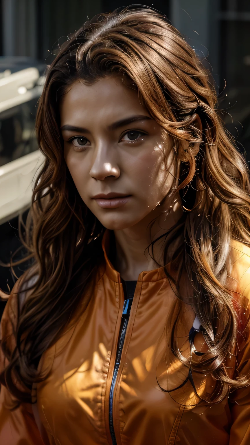 orange00d, (art：jason rose:1.2), Circle々Aerial photo of a male investigator, Curly Hairstyles, sunny, Caustics, league of legends splash art, Trending on Artstation, 
