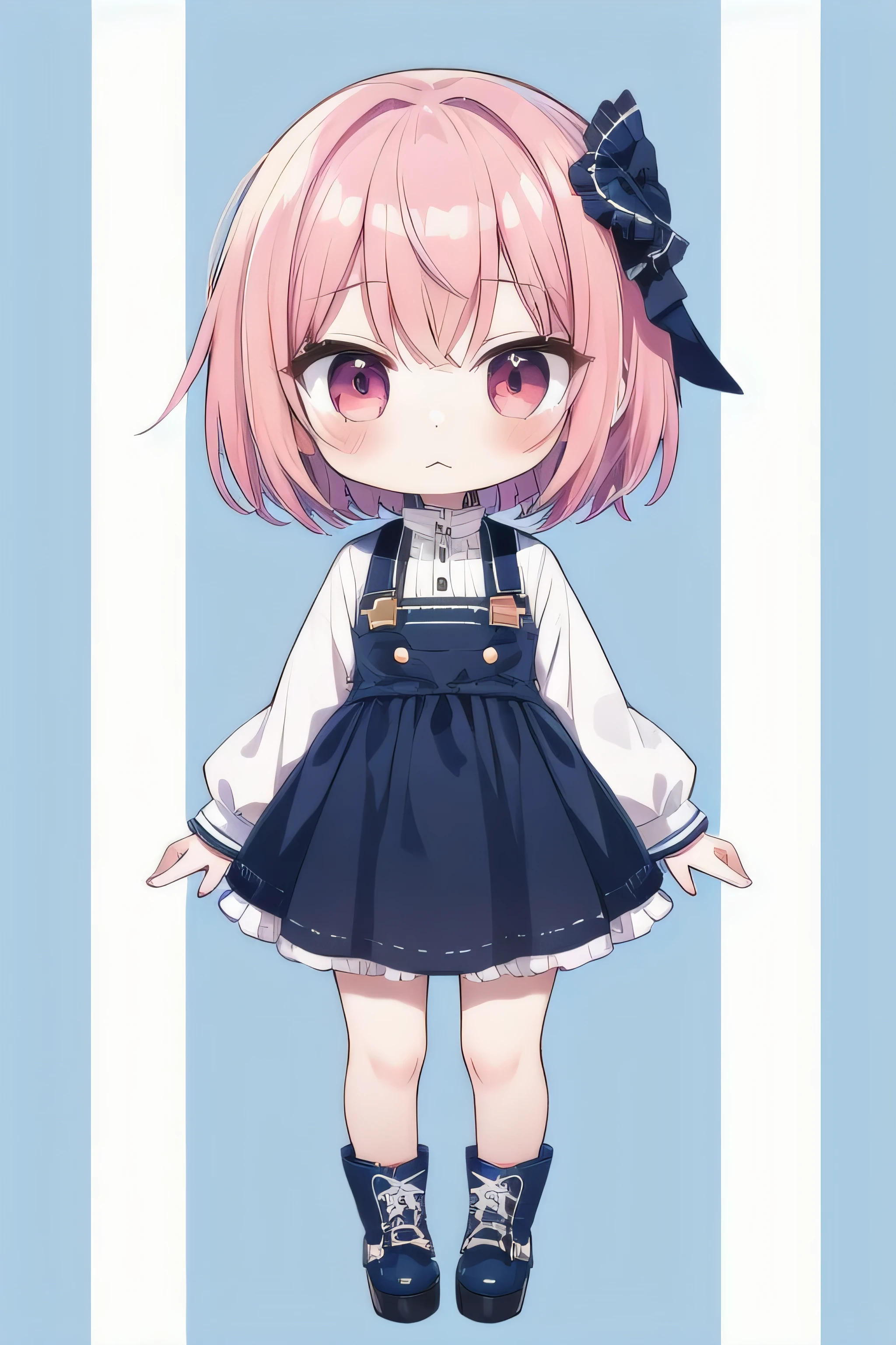 1girl,frieren,sousou no frieren, (chibi:1.2), solo, alone, clothes, (=_=:1.3)