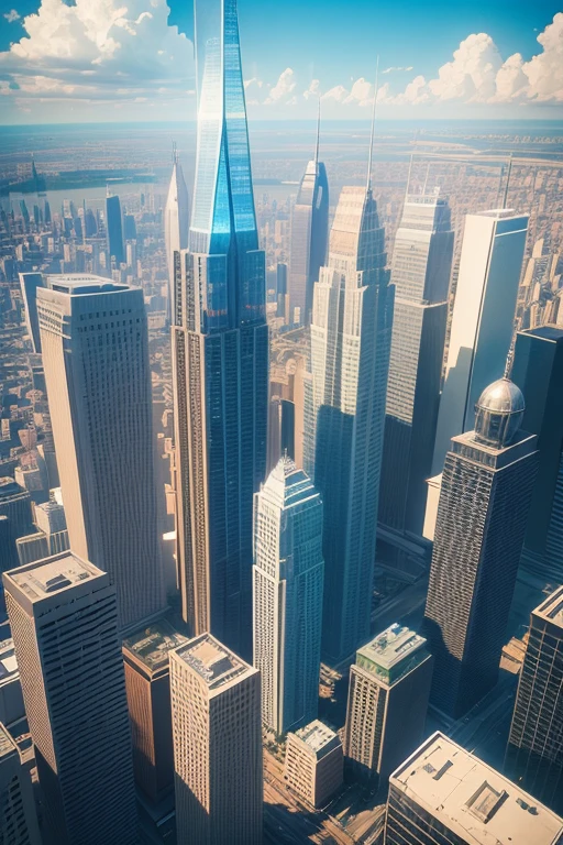 A towering skyscaper reaches for the clouds in this high-resolution image. Its glass windows glint in the sunlight, reflecting the vibrant colors of the city below. The Real in this picture is a testament to modern architectural prowess with every detail meticulously rendered for an immersive viewing experience.