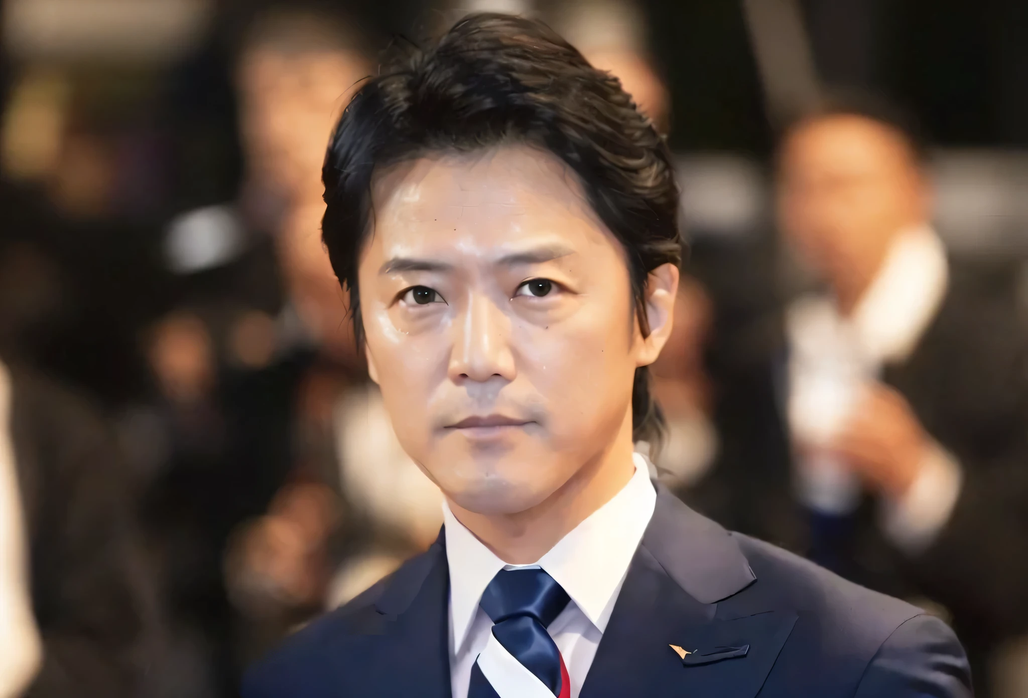 Navy Suit、((Red tie))