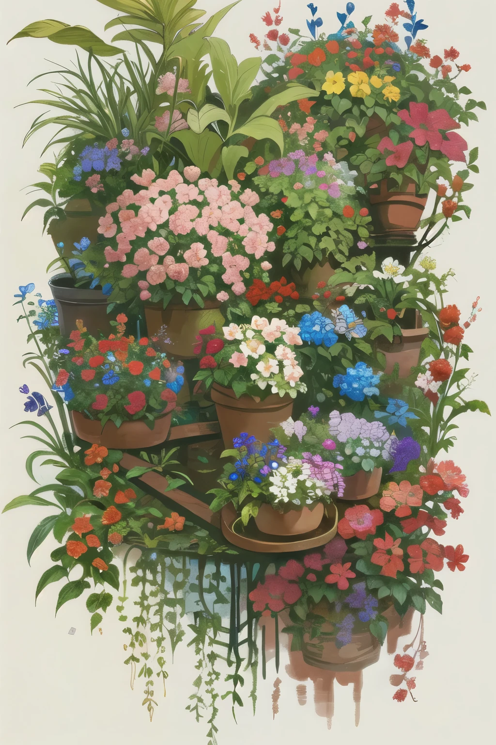 flowers and plants, digital painting, concept art, smooth, sharp focus, illustration