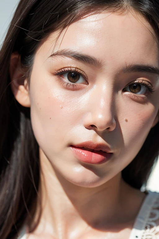 Realistic, authentic, Masterpiece, beautiful and amazing , wearing kebaya, beautiful 22 yo girl, detail face,((( hyper realistic skin texture))), hyper realistic eye detail skin , ultrarealistic photo shot, close up photoshot, Charming dress,