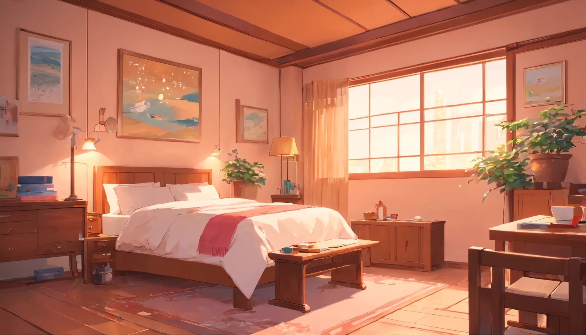 (best quality,4K,8k,high resolution,On the table:1.2),。.。.。.3D,pink pattern Furnished Micro Bedroom, big bed,Close-up of the bed,detailed interior,Miniature sculpture,terracotta,Anime Aesthetics,Incredibly beautiful,Acura,Detailed architectural drawings,retro charm,soft edge,Super detailed illustration style,Star Art Troupe(Star),Romantic nostalgia,terracotta,voxel art,striking,Soft shadows,Yue Xiaofei style,Use outlets,like a storybook,Cheng Yanjun'grace