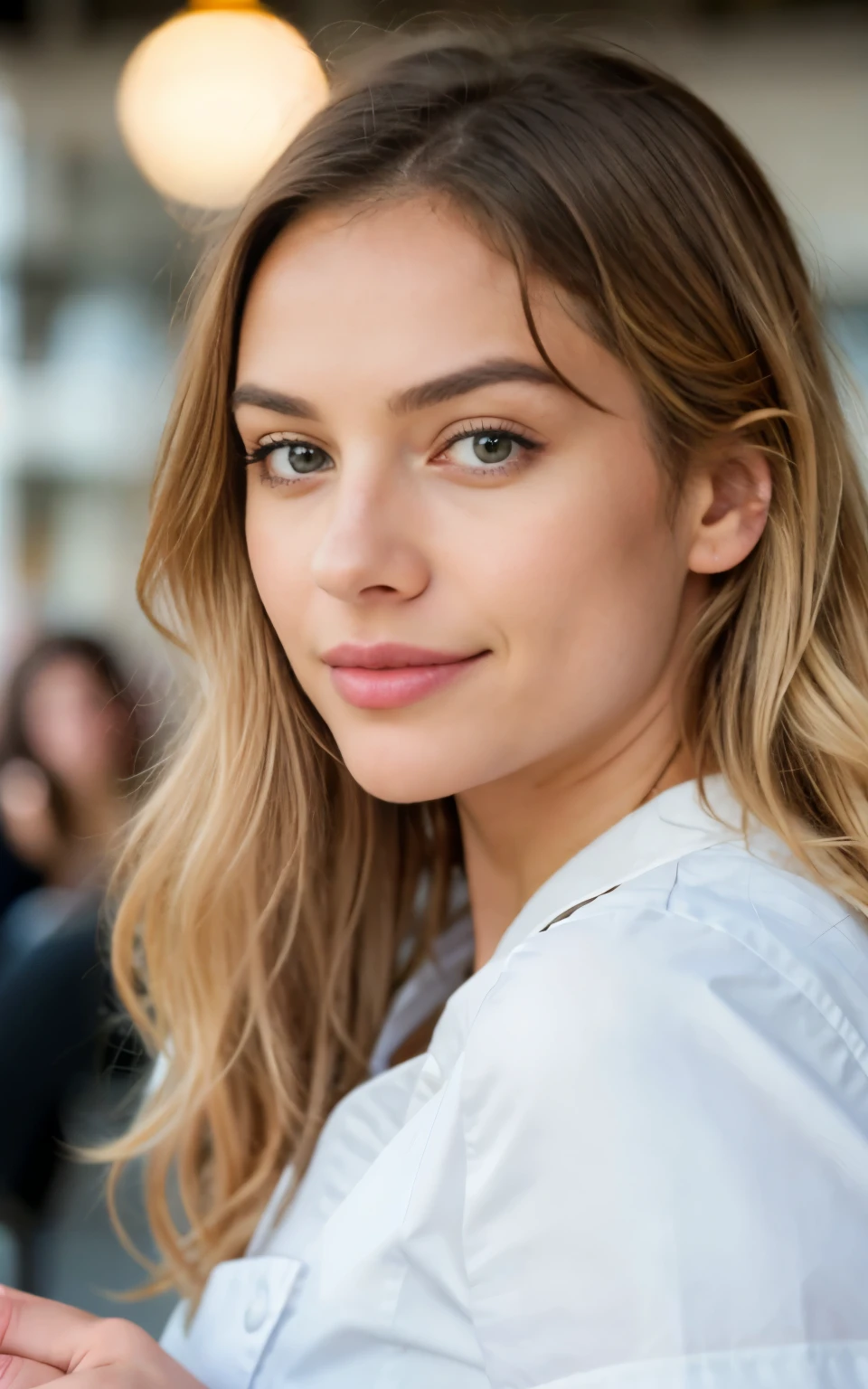 belle blonde portant un pull rose (sipping coffee in a modern cafe at sunset), Very detailed, 21 ans, visage innocent, natural wavy hair, yeux bleus, High resolution, chef-d&#39;artwork, best quality, intricate details, Very detailed, sharpness, detailed skin, Realistic skin texture, texture, Detailed eyes, professionnel, 4k, sourire charmant, shot with Canon, 85mm, faible profondeur de champ,  Couleur de vision Kodak, corps parfaitement ajusté, extremely detailed, Photo_\(ultra\), photoRealistic, Realistic, Post-traitement, Maximum details, roughness, vrai vie, ultra Realistic, photorealism, la photographie, 8k euh, la photographie