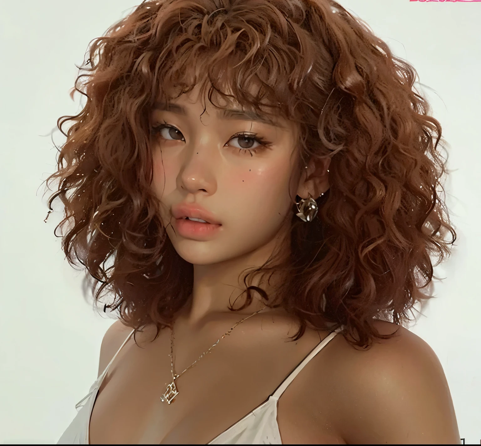 Beautiful black woman, striking look, Sexy Mature Woman, black fur color, seamless, Outstanding features, very curly hair, Full mouth, skin black, mulatto black
