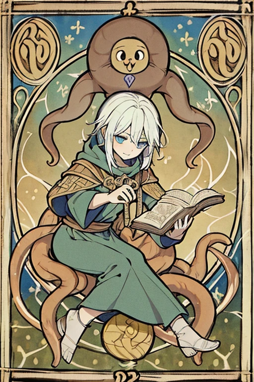 Earthling, Wizard, magician, rpg, octopus traveler, according to the bestiary_style, masterpiece, Best quality, Power of nature, Highly detailed face, magicianия камней, magicianия земли, Earthling Wizard
