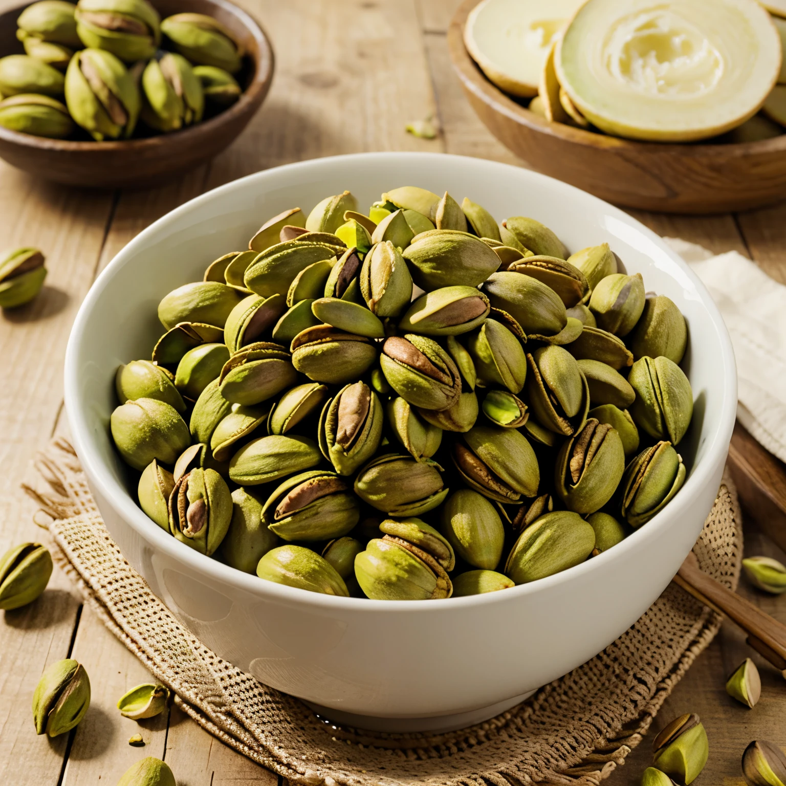 A bowl full of pistachio