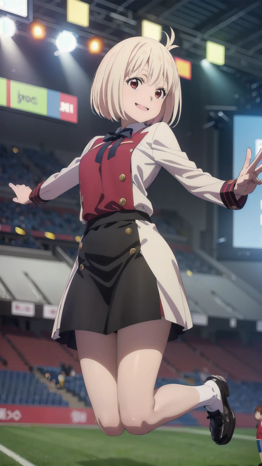 (((Pixel Perfect, Perfect detail))), alone, 1 girl, Chisato Nishiki, Looking at the audience, ((jumping)), smile, full Body