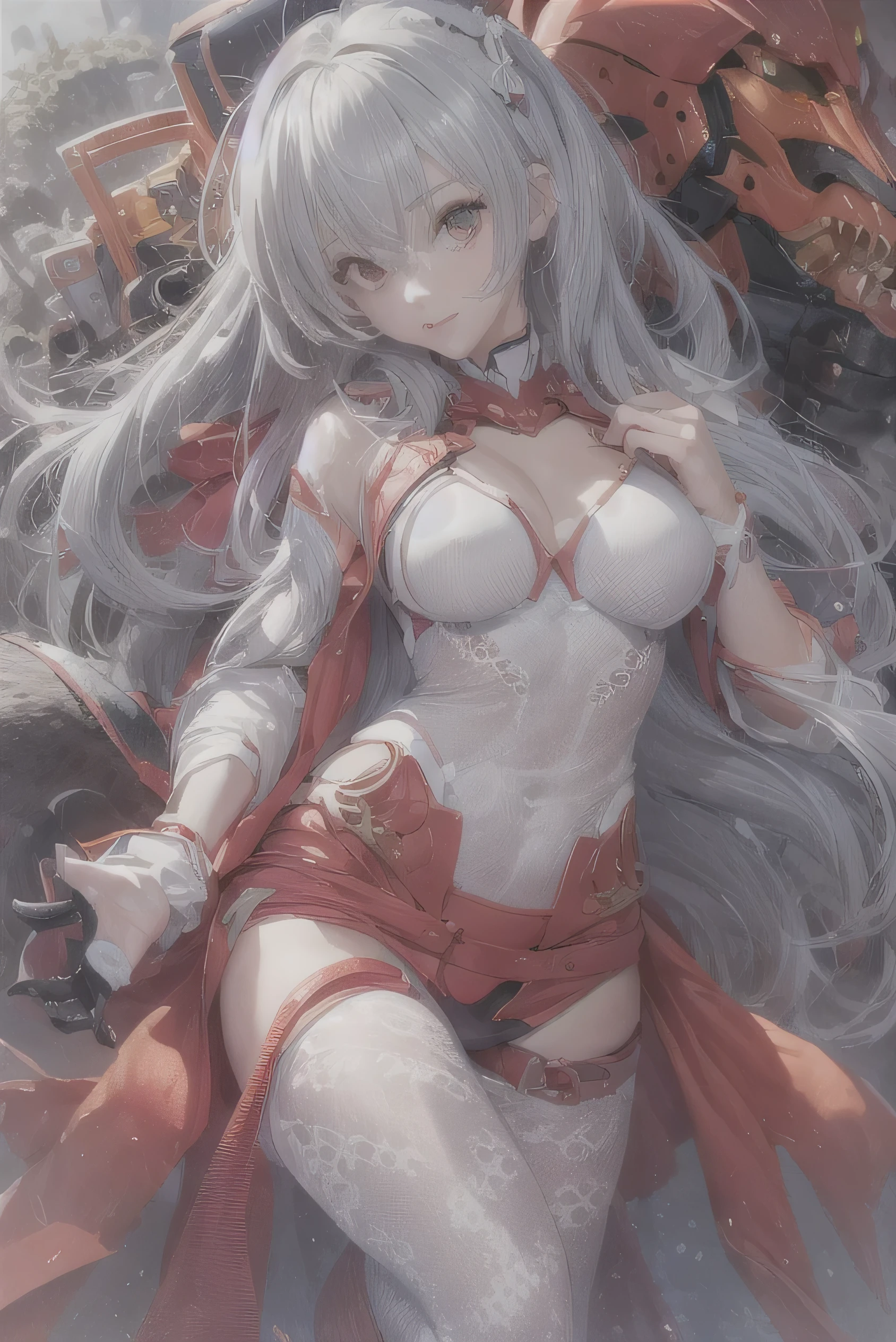 (Photorealistic:1.8, highest quality:1.8,8K masterpiece:1.8,High resolution,Mastepiece:1.8,RAW Photos,Cinematic lighting),No split screen、Luxurious Ball、 (Fighting 1 Android)、(Soryu Asuka Langley)、Semi-nude、choker、High leg bodysuit、mask、Wide open chest、Body painting with a pop design drawn all over the body、Knee-high boots、Pop design decoration、
Beautiful thighs、Nipples visible through clothing、Plump nipples、cameltoe、correct2Benzu、
Boldly spreading her legs、A rich expression、fearless smile、Appealing gaze、
(Beautiful, shining crimson, blue, black, white and silver hair:1.5)、Fine Lines