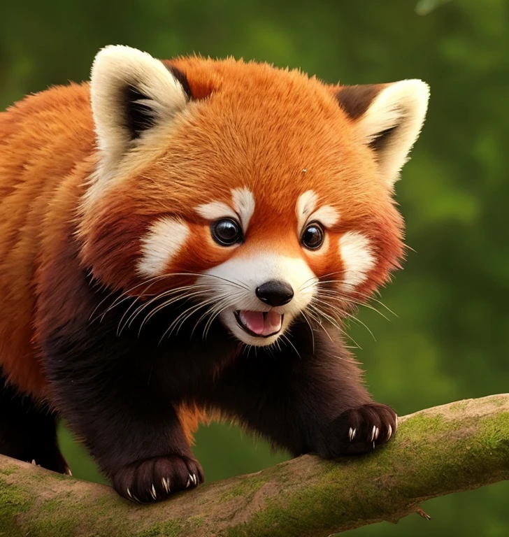 赤ちゃんRed Pandaは突然何かに驚いたようだった...、Stand up on your hind legs。With round eyes wide open、My ears stand straight up。, Adorable digital painting, Cute and intricate digital art, Red Panda, Cute and detailed artwork, Cute digital art, かわいいRed Panda, ファンタジーRed Pandaラブ, by ヤン・J, Lost to the Jazz in a draw, Cute 3D rendering, by Ryan Yee, Urop and Rostan, Cute artwork,Hollow Eyes,Sleepy eyes,