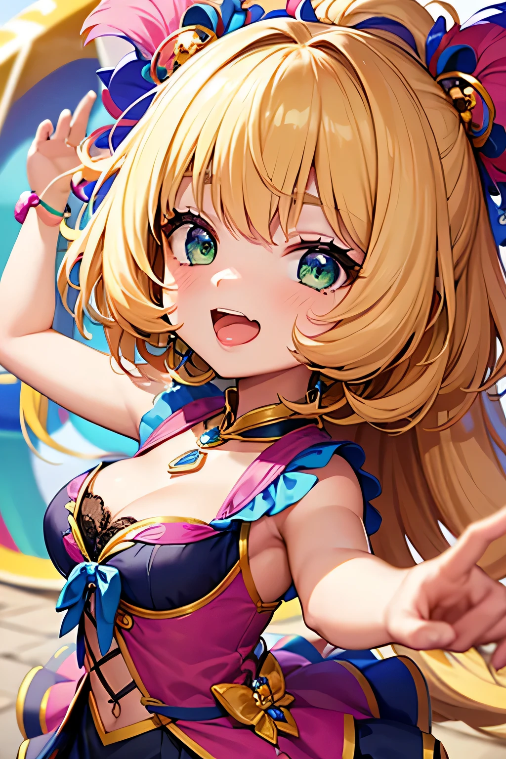 highest quality、High resolution、Detailed Background、(Beautiful face in every detail:1.4)、Anatomically correct、(Draw the usual number of fingers:1.2)、Detailed facial expressions、Detailed eyes、Beautiful, smooth skin、Teenage beauty、(Huge breasts:1.2)、(Highly detailed face:1.4)、
Brightly colored hair、Hairstyles that add waves and curls、Perfect body line、It features beautiful samba parades, colorful costumes and music, and attracts millions of tourists and locals.々will participate、
I'm so excited、High tension、(Uplifting:1.2)、(sense of openness:1.2)、Cowboy Shot、

(Two excited  girls dancing at the Carnival in Rio de Janeiro, Brazil:1.5)、

It is common for participants to wear colorful, showy costumes and fancy dress.、
The town is filled with colorful costumes, and people enjoy dressing up in costumes based on a variety of characters and themes.、A variety of parades and performances will be held、
Dance and music、Performance art and other events light up the city, captivating the audience with their beauty and energy.、You can join in with your friends and family and have a great time、
Dancing to music and laughing with friends increases the sense of unity and excitement.、

Tops and dresses with ruffles and lace are perfect for creating a cute look.、Choosing items with sweet colors and patterns will make you look even cuter.、Tops and bottoms with fruit or floral prints are perfect for the carnival atmosphere.、The refreshing colors and cute design enhance the cuteness.、
Items that incorporate bows or ribbons as accents are effective in creating a cute look.、
Hair accessories, necklaces, bags, etc. with bows or ribbons will make you look even cuter.、
Wearing a flared skirt or a feminine dress will give you a feminine and cute look.、We recommend princess line dresses and tulle skirts.、Choose colorful beads or pastel colored jewelry to enhance your cuteness.、Accessories with animal and flower motifs