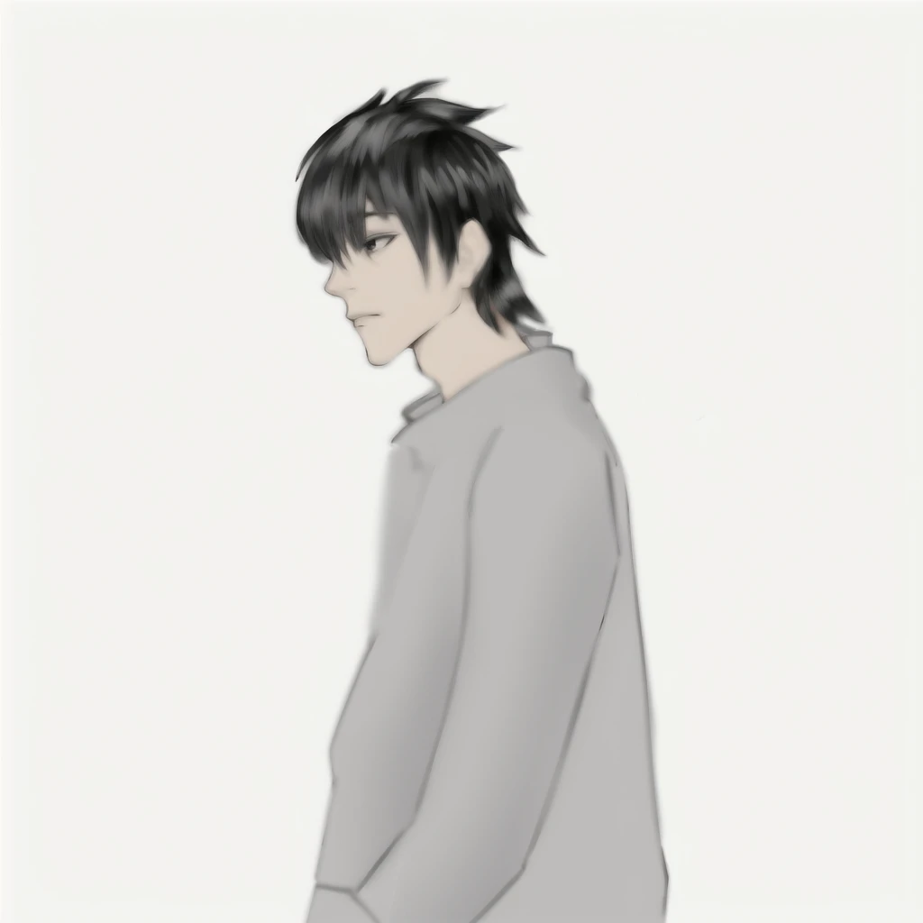 Make him like an anime(1boy), fix his posture, add shading