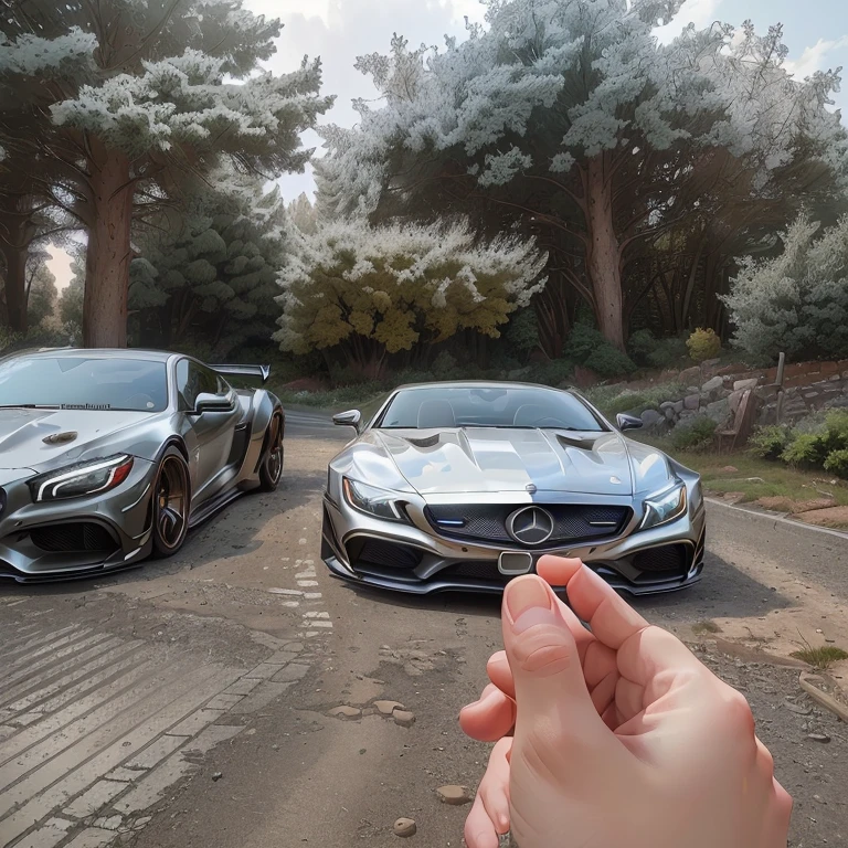 masterpiece, best quality, Fast cars on the road, Wide body, Low quality granular, [ The art of math ]!!,  Filming, kodakchrome : , Mercedes, HD, HDR photos, 完美的masterpiece, Low resolution, hdr render, Made with photoshop(Extremely detailed CG Unity 8K wallpaper), (best quality), (Best Illustration), (The best shadow), absurd, Realistic lighting, (abyss), Beautiful and delicate light, Artworks by Peter Mohr Bacher,
