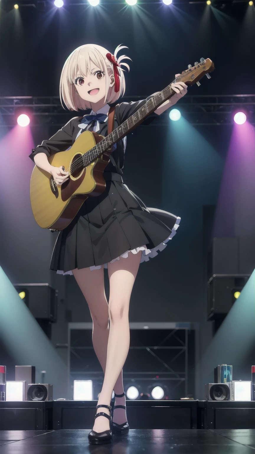 (((Pixel Perfect, Perfect detail))), alone, 1 girl, Chisato Nishiki, Looking at the audience, (Concert, stage, singing), smile, full Body