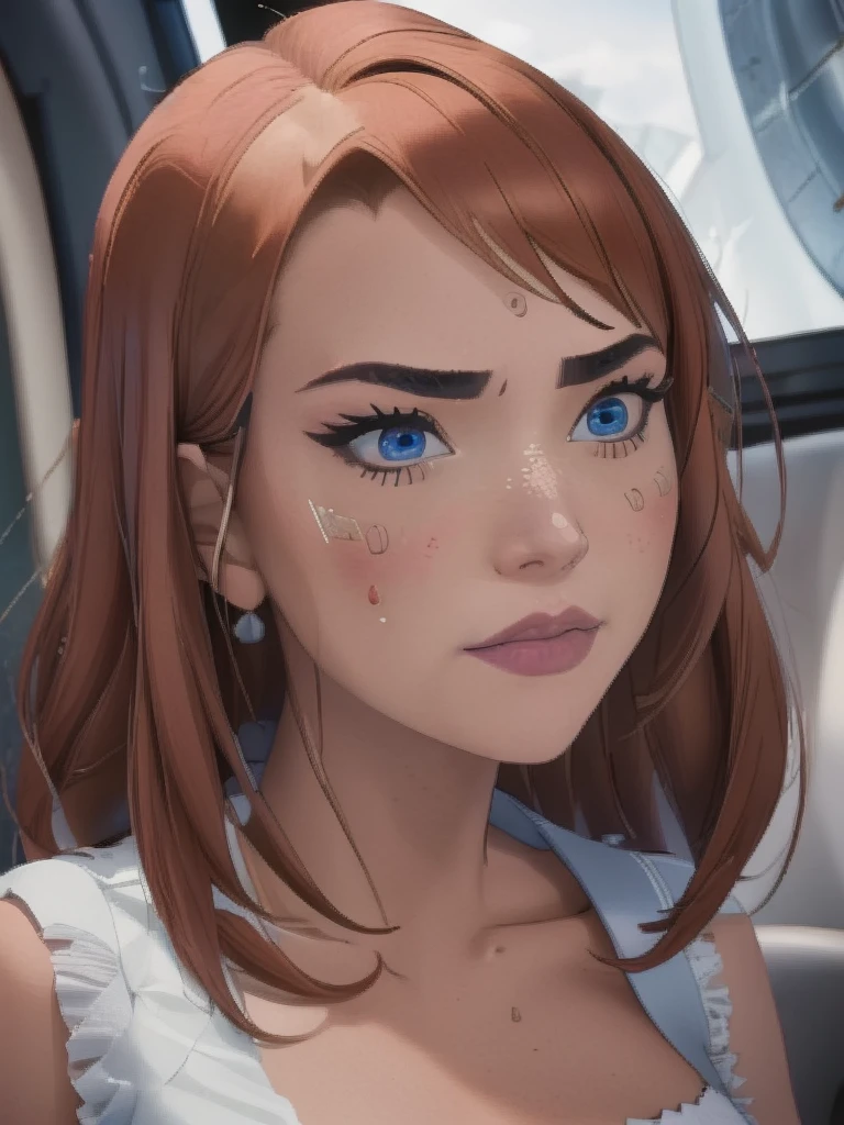 Face Correction///wearing clothes, At S.F.W., (very beautiful facial details), (highest quality:1.4), 16k resolution, (Photo realistic:1.5), (realistic:1.5), 16k, (1woman:1.37), 21 year old fashion supermodel, cinematic professional lighting, (Improve quality:1.2), (highest qualityのリアルテクスチャスキン:1.2), (highly detailed eyes:1.2), symmetrical eyes, detailed face, ((super detailed eyes:1.3)), (tired, Sleepy and satisfied:0.0), (fine lips:1.33), (fine nose:1.2), Faithful and accurate facial reproduction, blurred background,aming cun