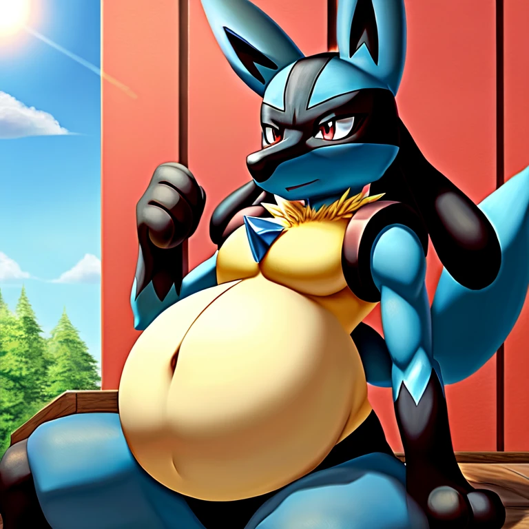 Hisuians typhlosion, flirtatious, obese, big belly 