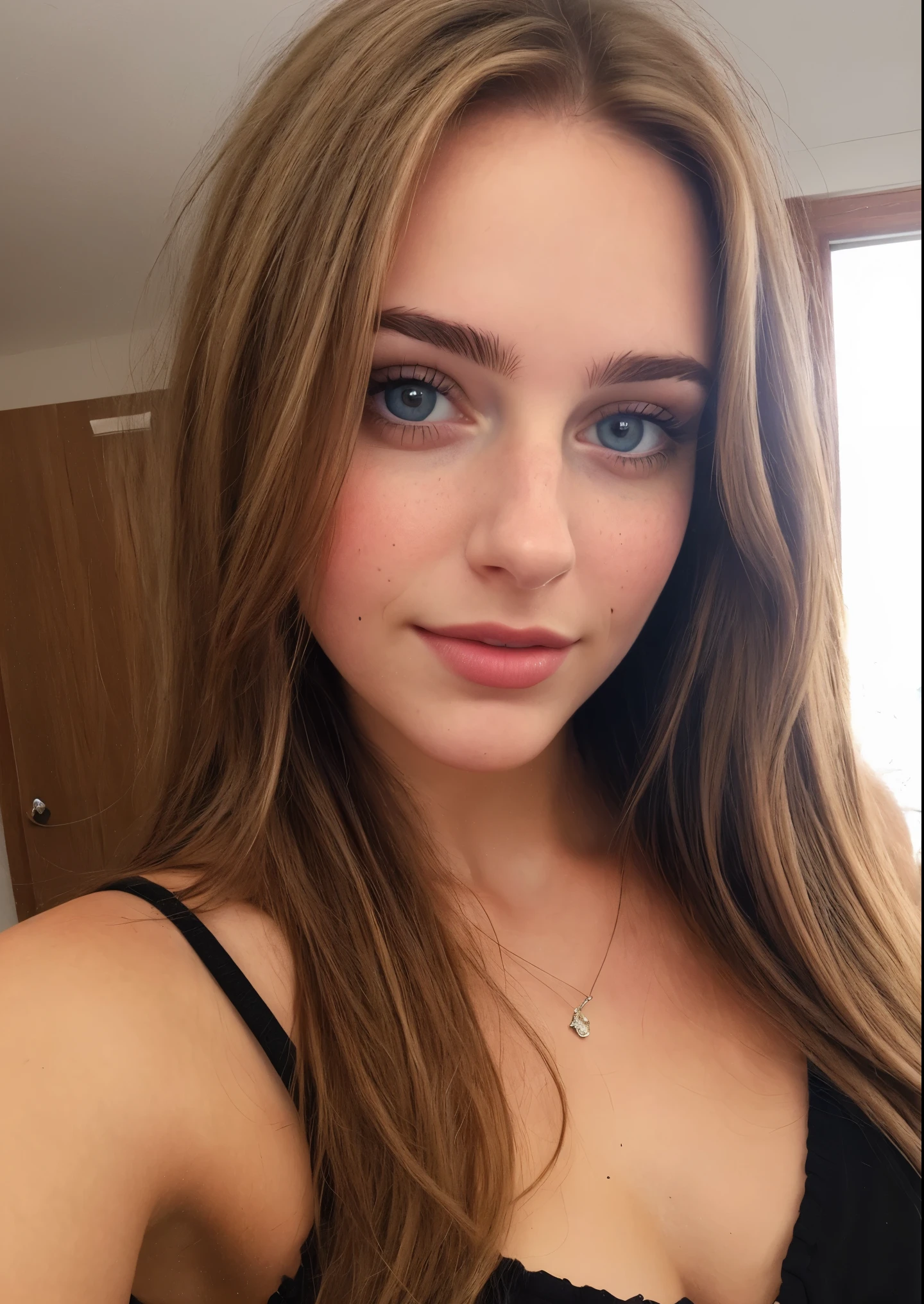 a selfie of a pretty young woman, taken with iphone camera